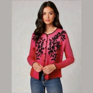 Heirloom Collectibles Vintage Embroidered Cardigan Sweater